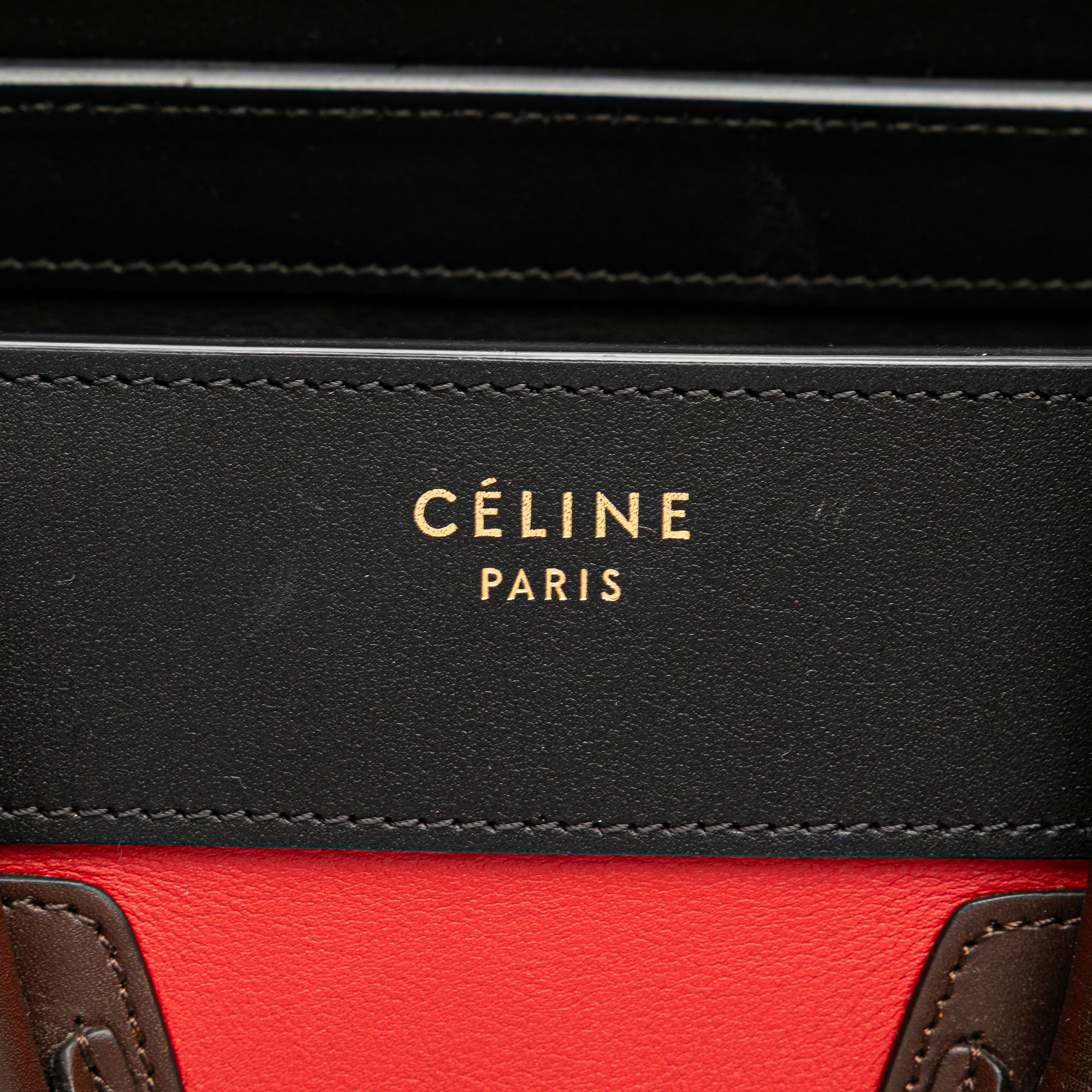 Micro Tricolor Leather Luggage Tote - Image 7
