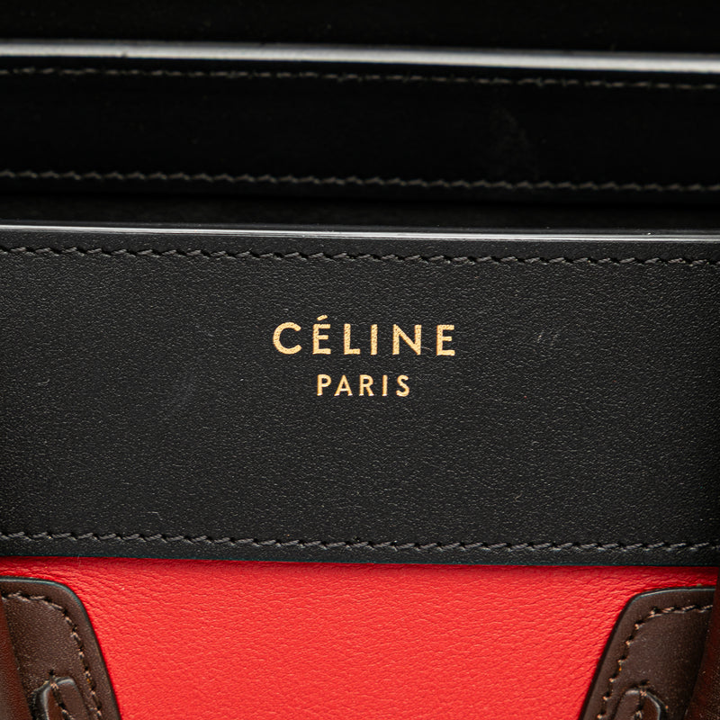 Micro Tricolor Leather Luggage Tote - Image 7