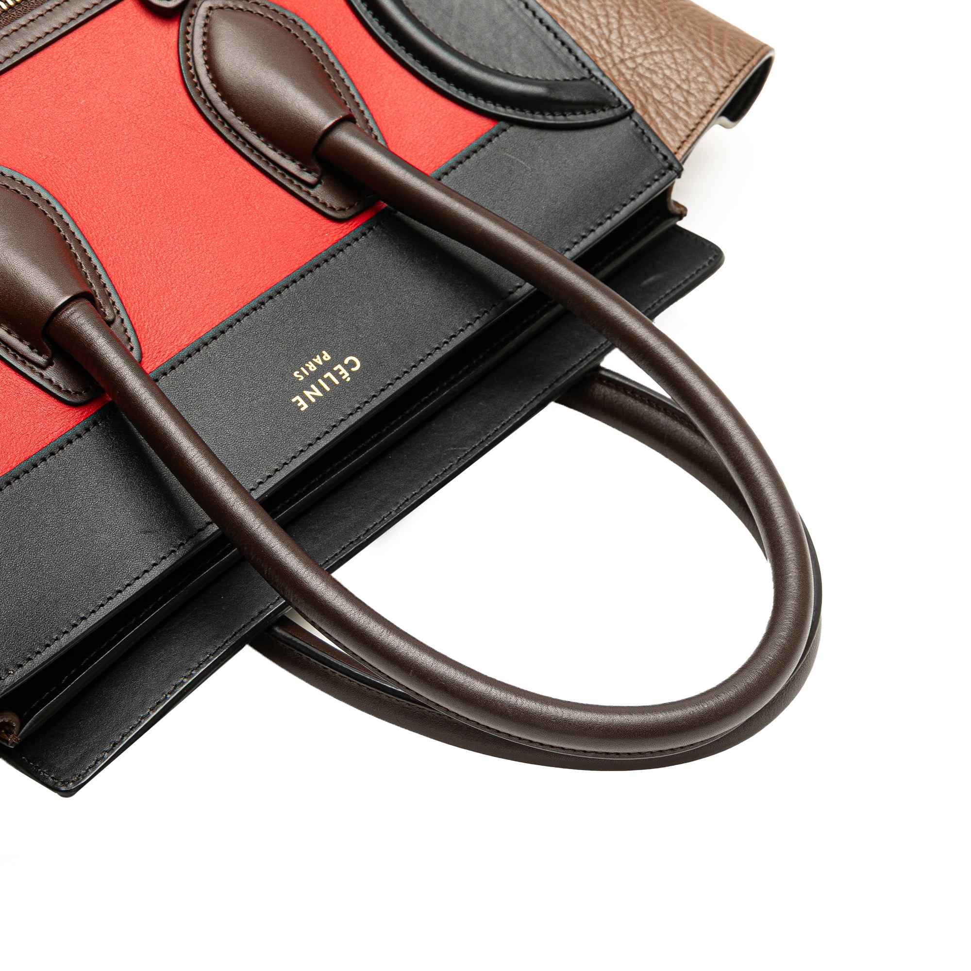 Micro Tricolor Leather Luggage Tote - Image 8