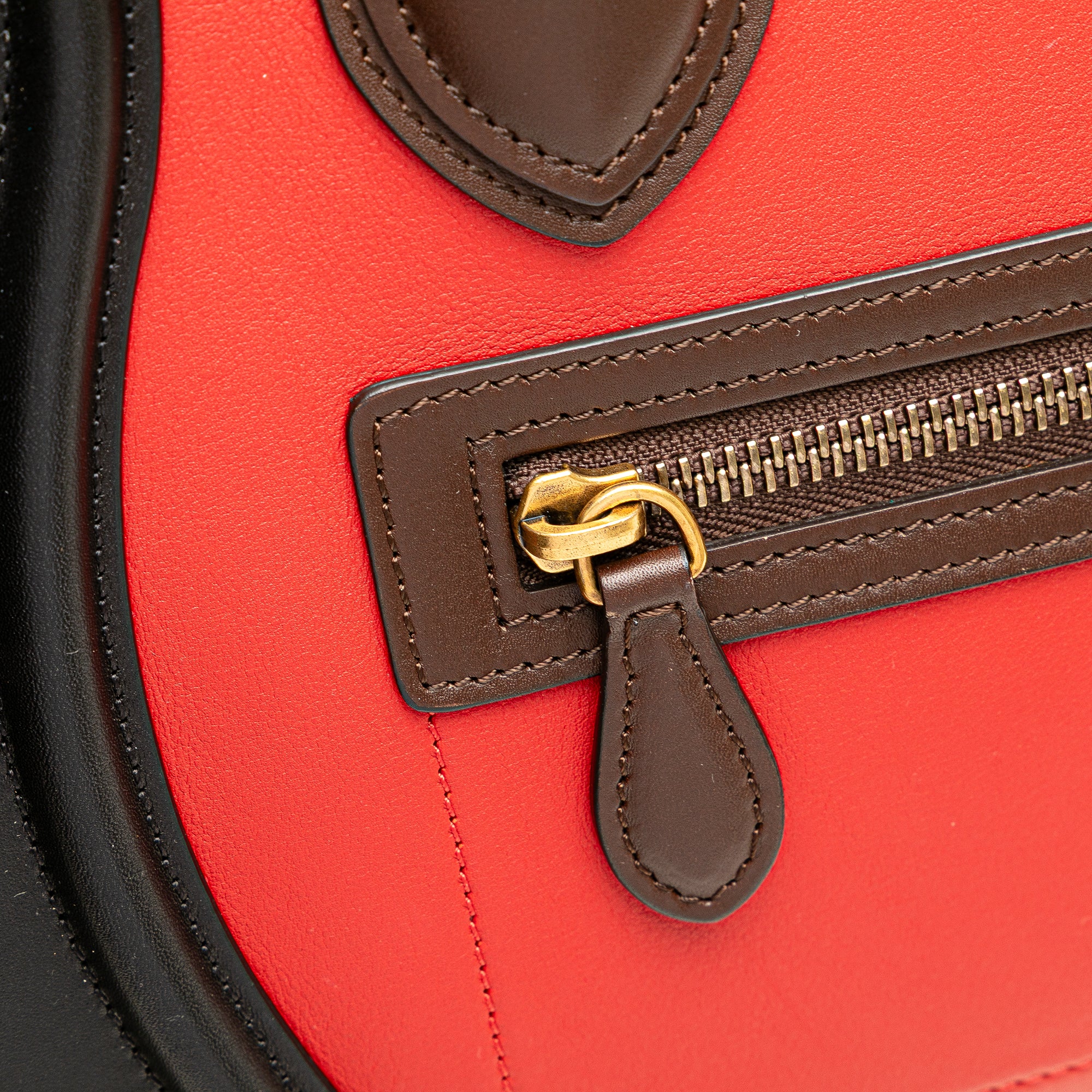 Micro Tricolor Leather Luggage Tote - Image 9