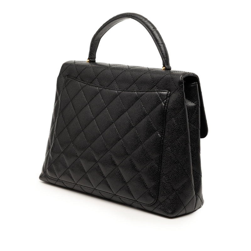 CC Quilted Caviar Kelly Top Handle Bag - Image 2