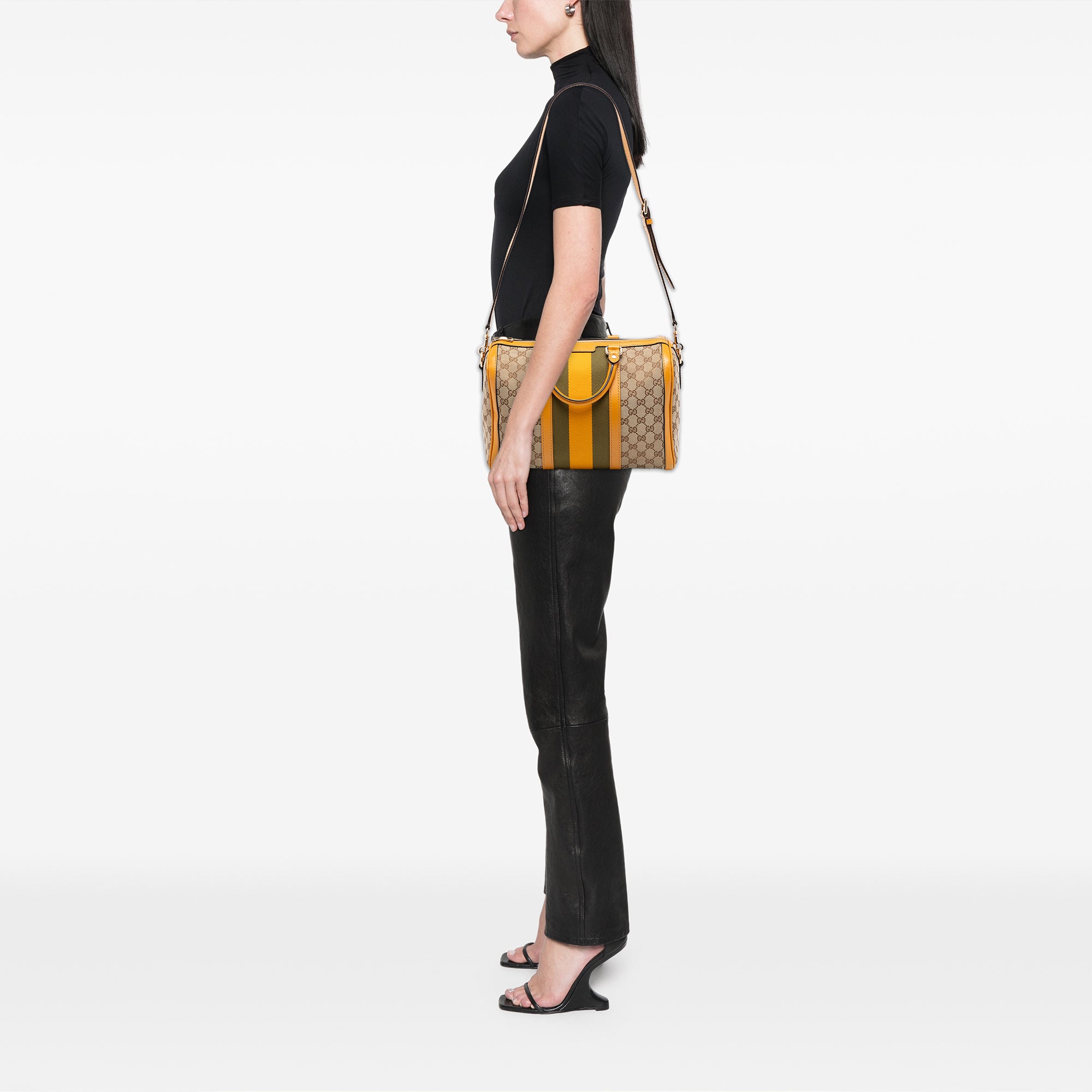Medium GG Canvas Web Joy Boston Bag - Image 7