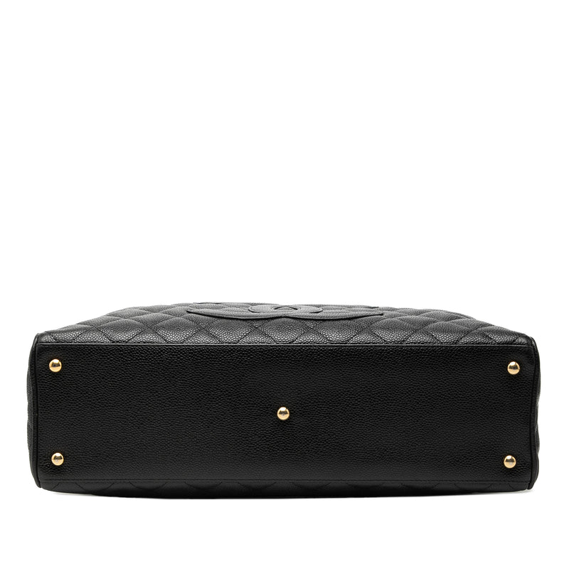 Large CC Quilted Caviar Bowler Bag - Image 3
