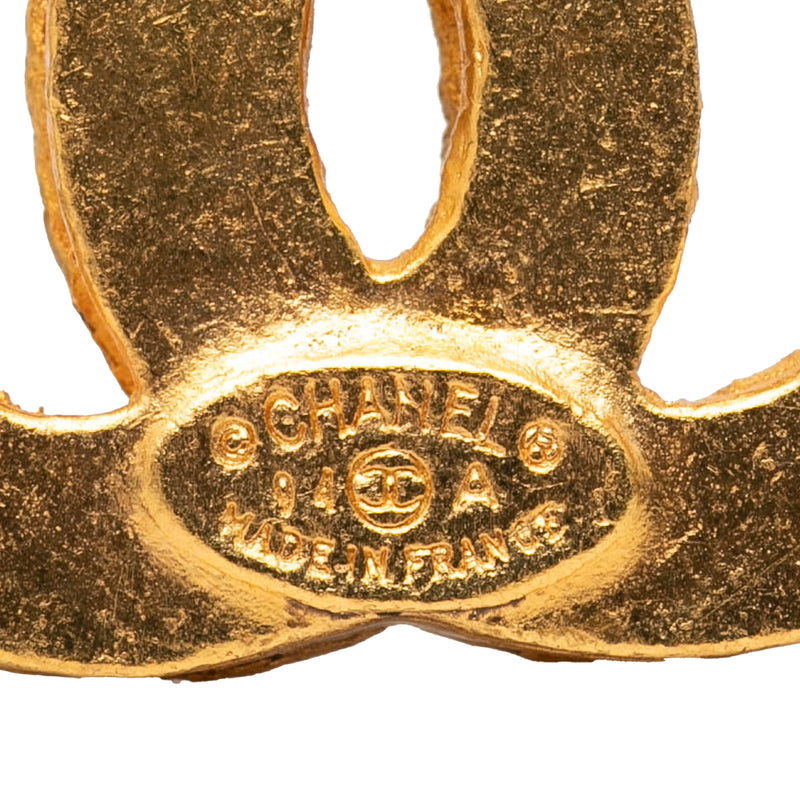 Gold Plated Triple CC Brooch - Image 4