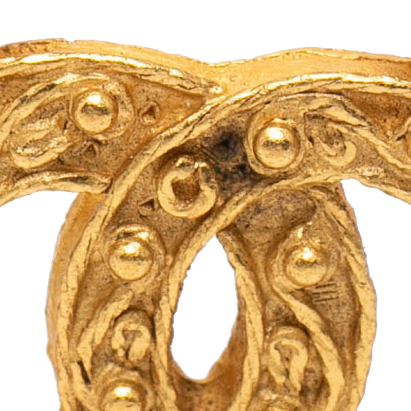 Gold Plated Triple CC Brooch - Image 5