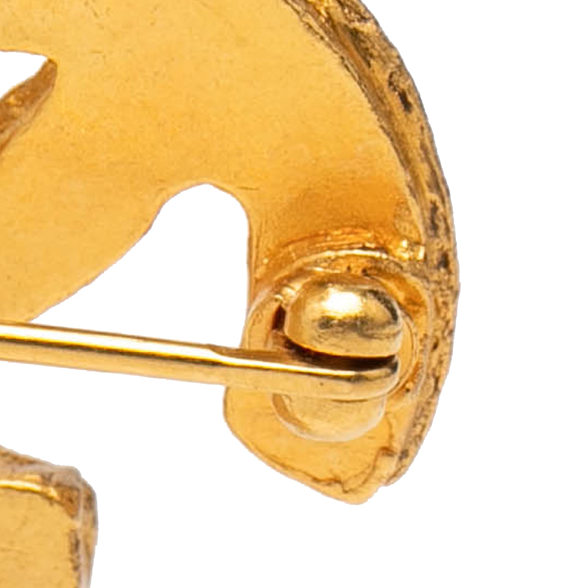 Gold Plated Triple CC Brooch - Image 7