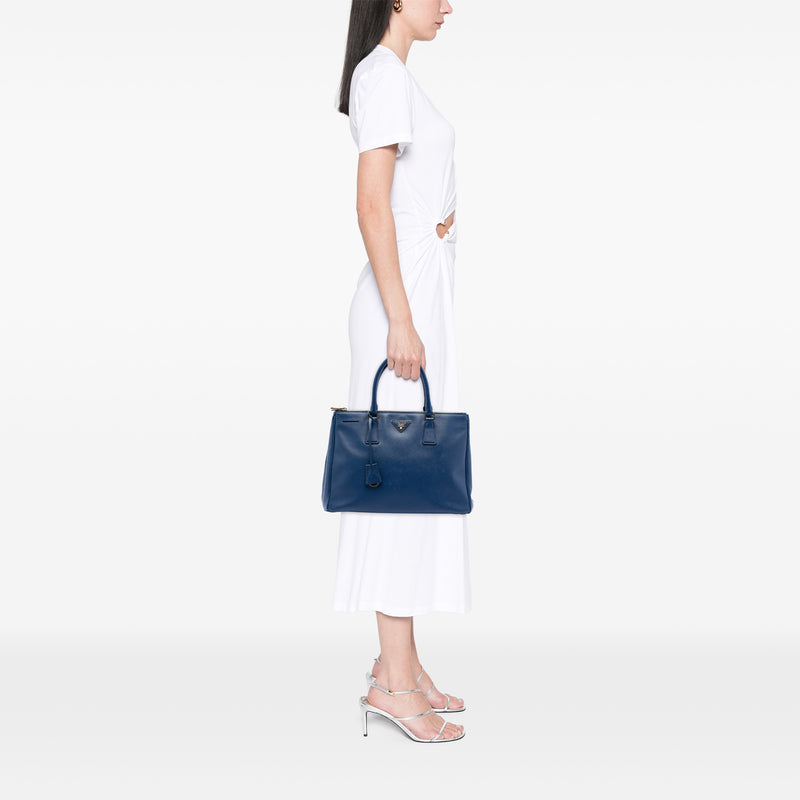 Medium Saffiano Lux Galleria Double Zip Satchel - Image 6