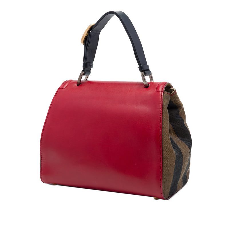 Leather and Pequin Canvas Selleria Silvana Satchel - Image 2