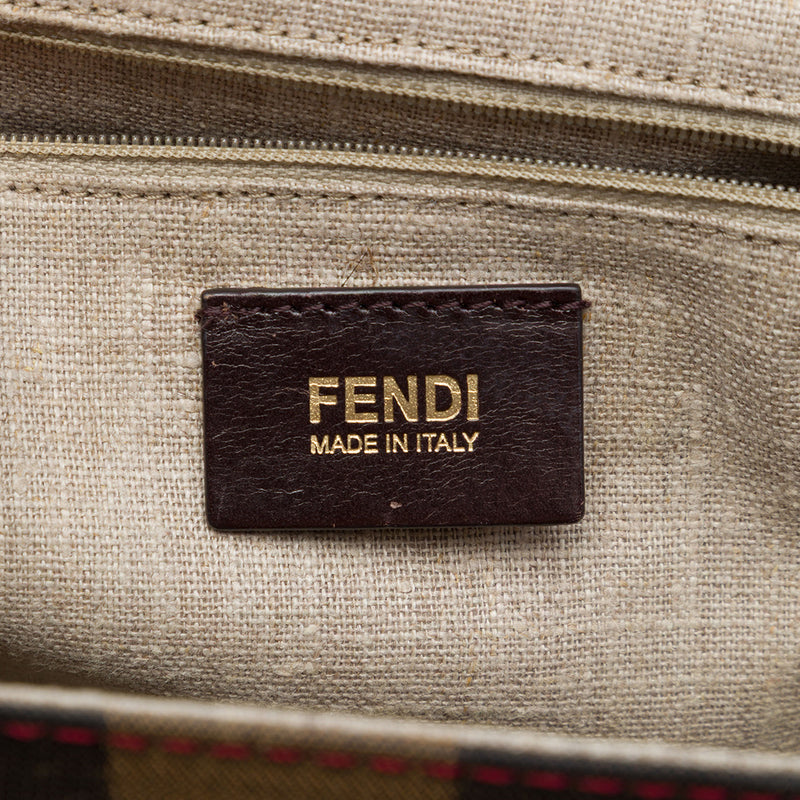 Leather and Pequin Canvas Selleria Silvana Satchel - Image 5