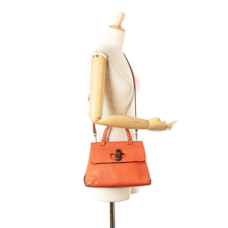 Small Calfskin Bamboo Daily Satchel - Image 12