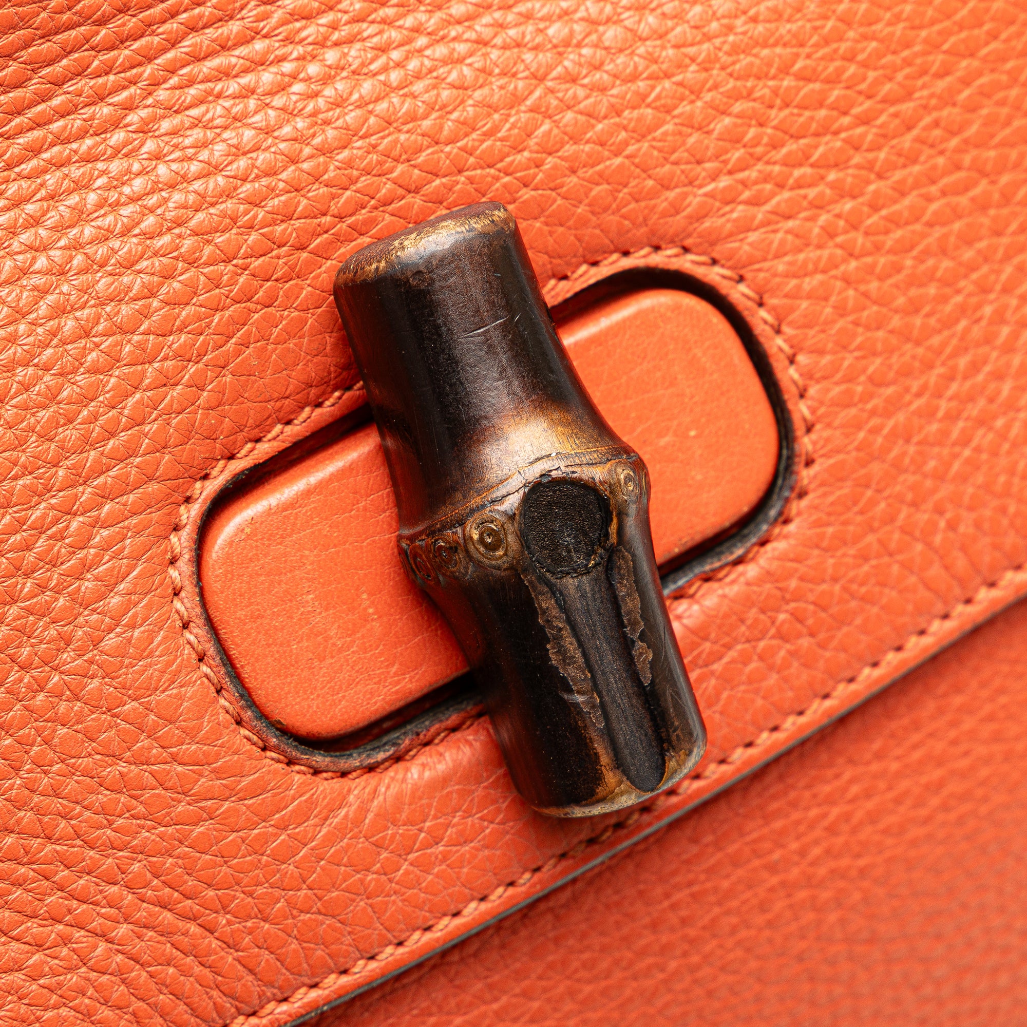 Small Calfskin Bamboo Daily Satchel - Image 9