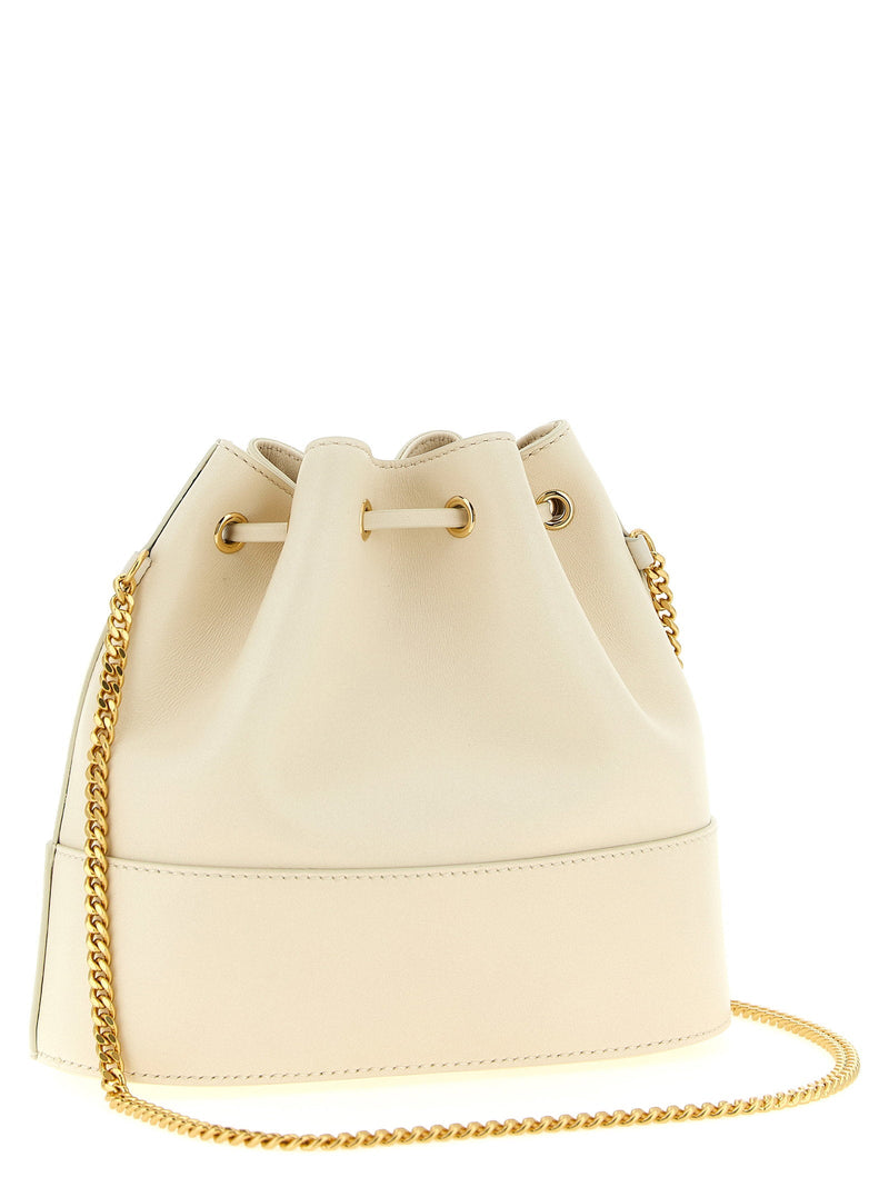 Valentino Garavani Lamb Nappa Leather Bucket Bag — Beige