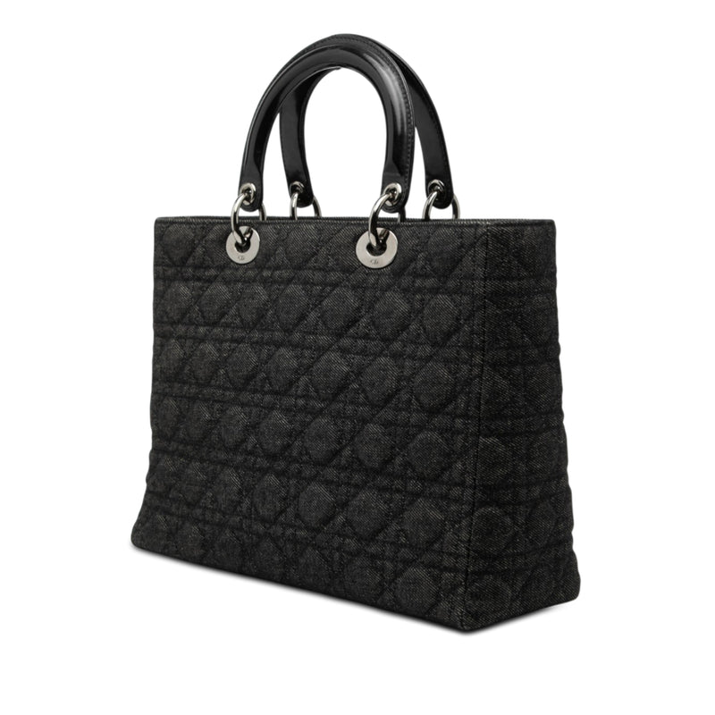 Large Denim Cannage Lady Dior - Image 2