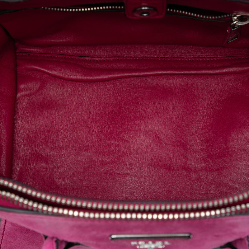 Small Scamosciato Twin Pocket Satchel - Image 4