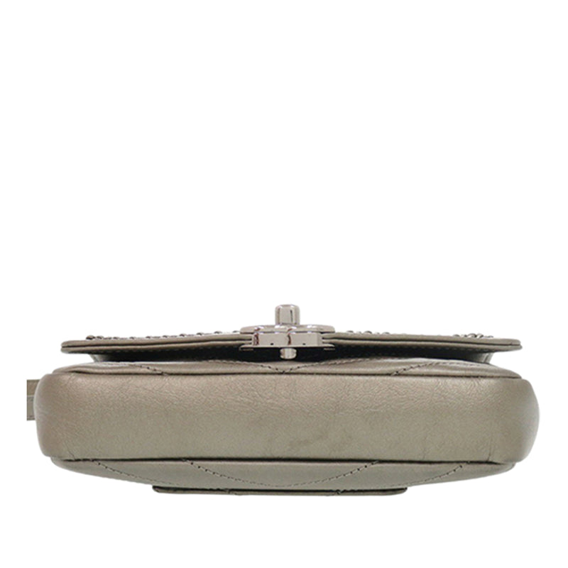 Small Chevron Calfskin Embellished Data Center Envelope Flap - Image 3