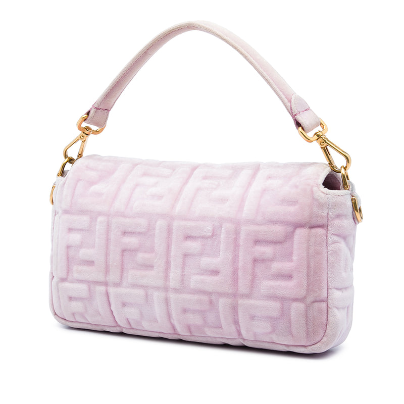 Zucca Embossed Velvet Baguette Satchel - Image 2