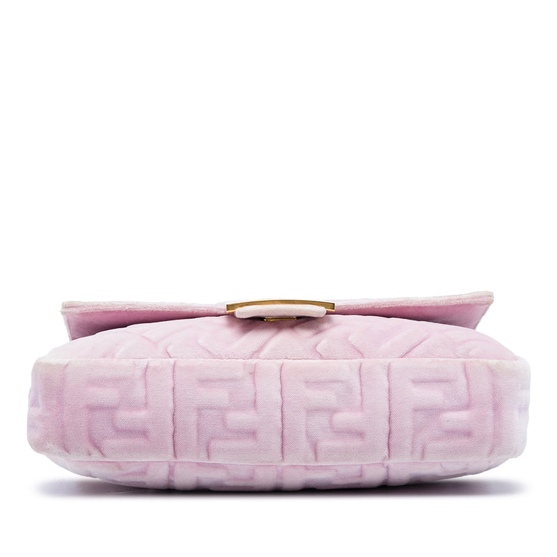 Zucca Embossed Velvet Baguette Satchel - Image 3