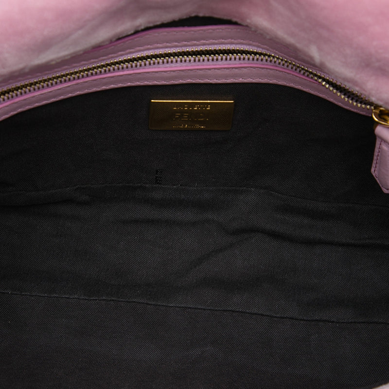 Zucca Embossed Velvet Baguette Satchel - Image 4