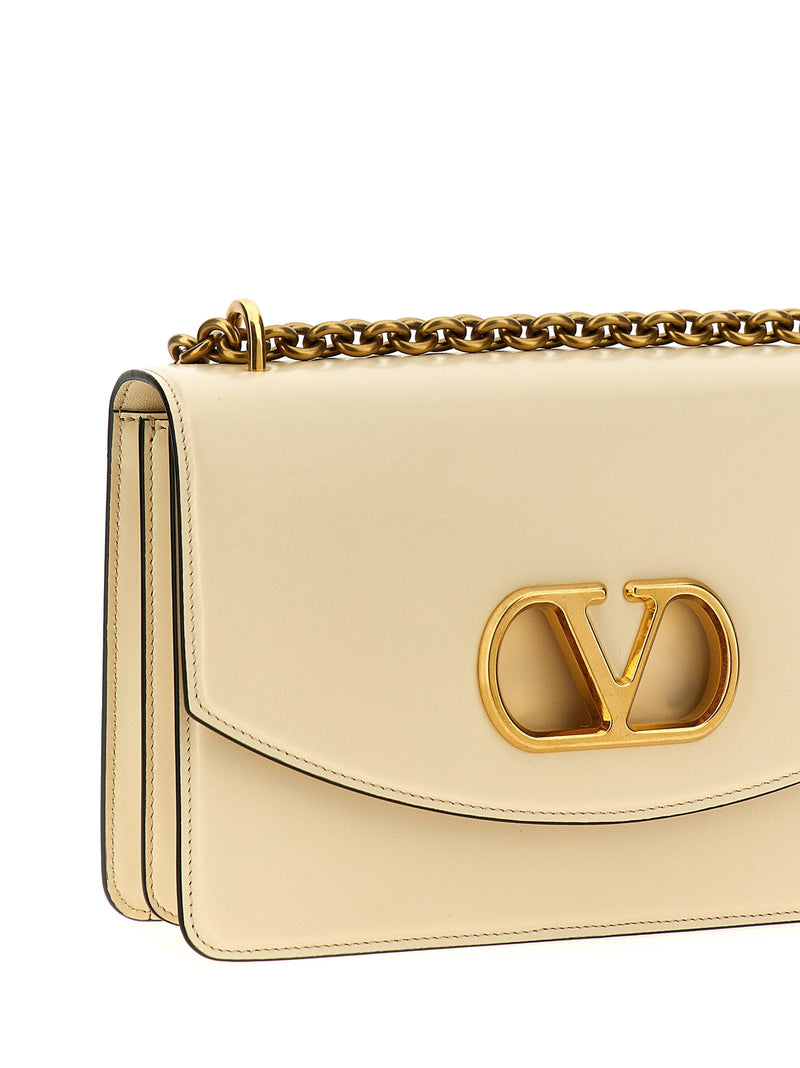 Valentino Garavani Vlogo Shoulder Bag — Cream