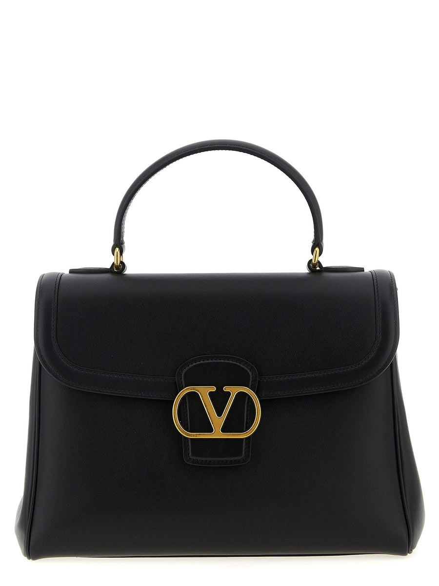 Valentino Garavani Top Handle Bag — Black Smooth Calf Leather