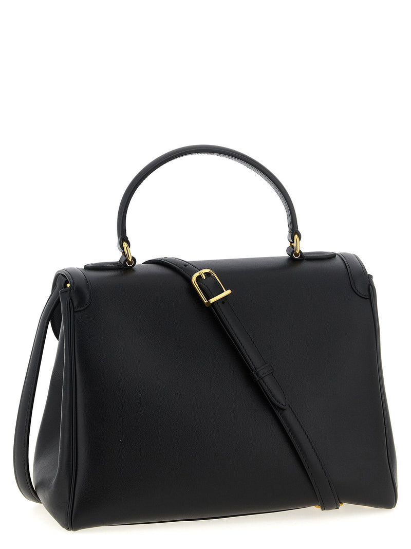Valentino Garavani Top Handle Bag — Black Smooth Calf Leather
