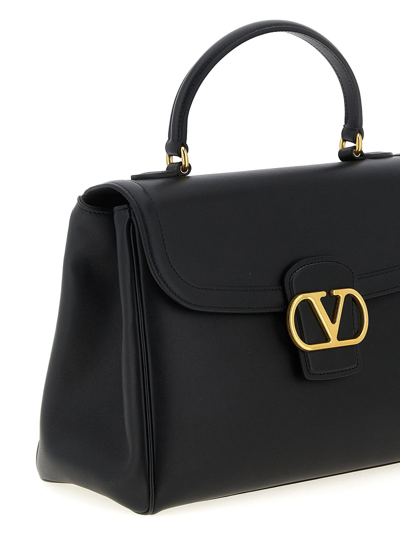 Valentino Garavani Top Handle Bag — Black Smooth Calf Leather