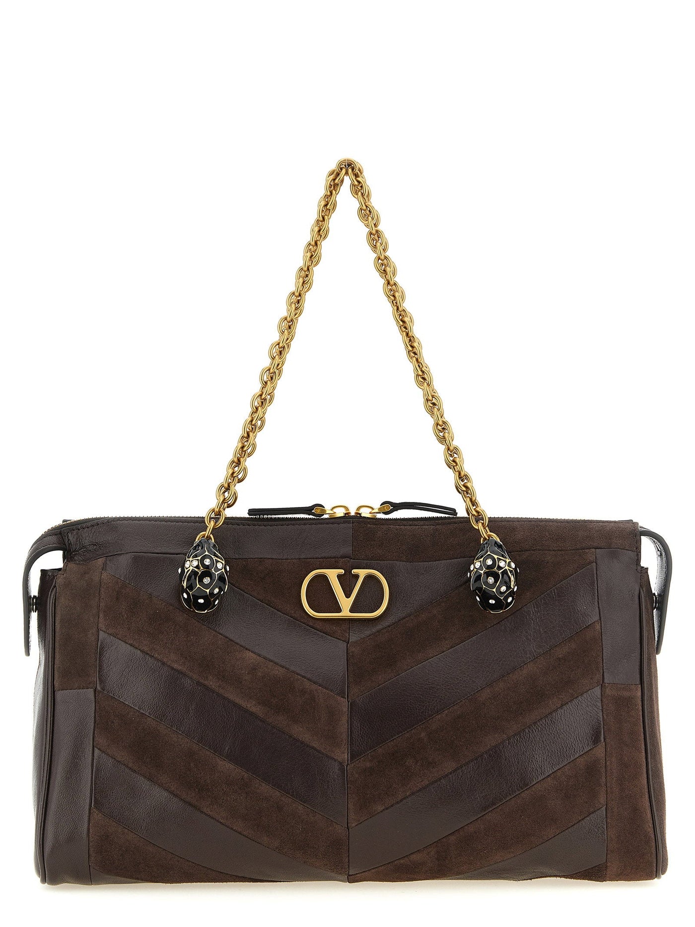 Valentino Garavani Panthea Shoulder Bag — Brown