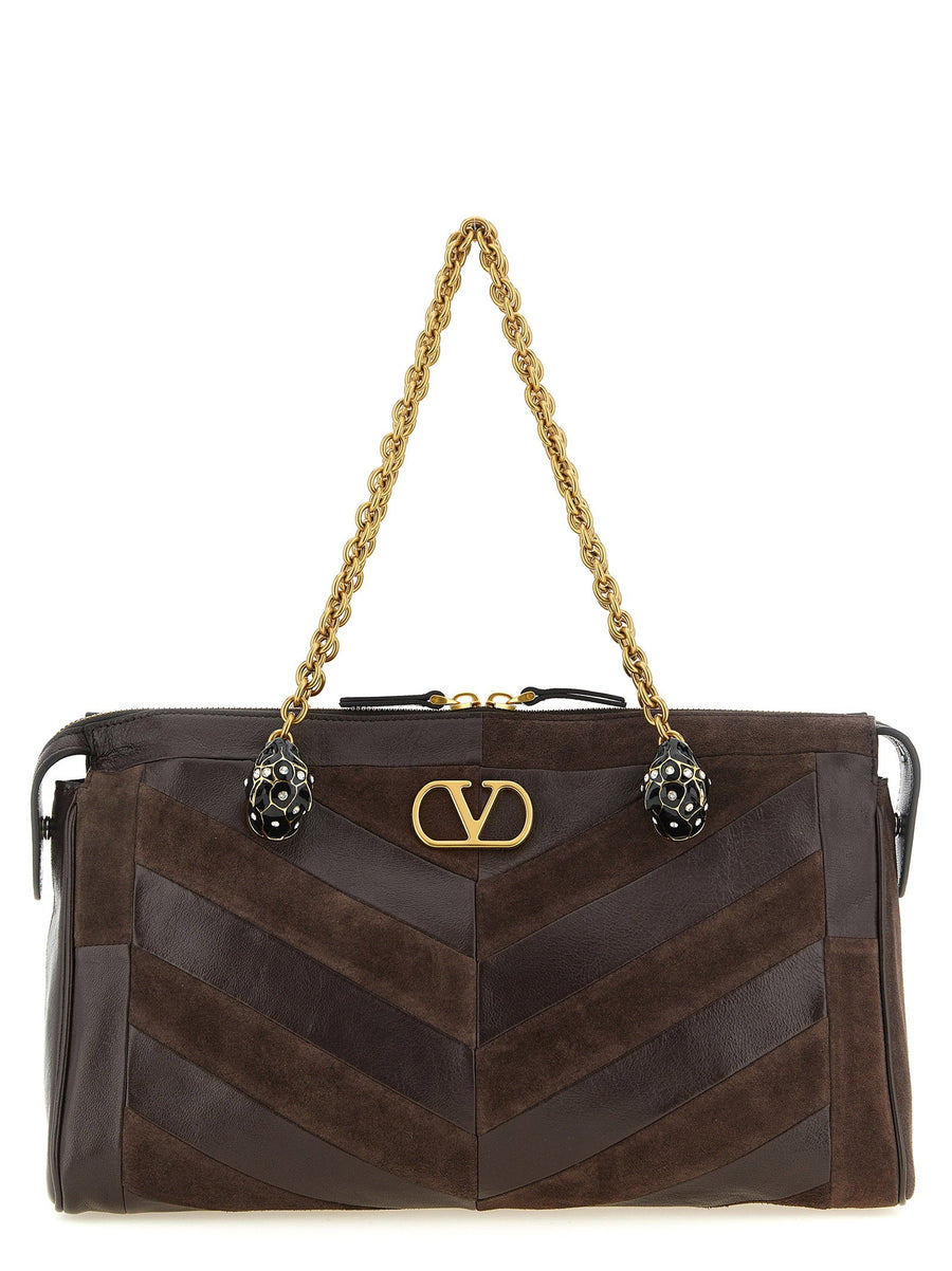 Valentino Garavani Panthea Shoulder Bag — Brown