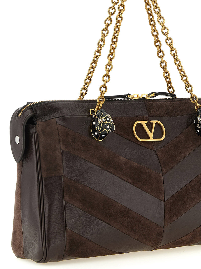 Valentino Garavani Panthea Shoulder Bag — Brown