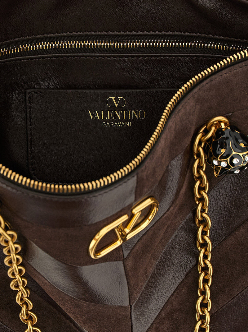 Valentino Garavani Panthea Shoulder Bag — Brown