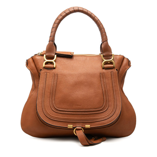 Medium Pebbled Calfskin Marcie Satchel - Image 1