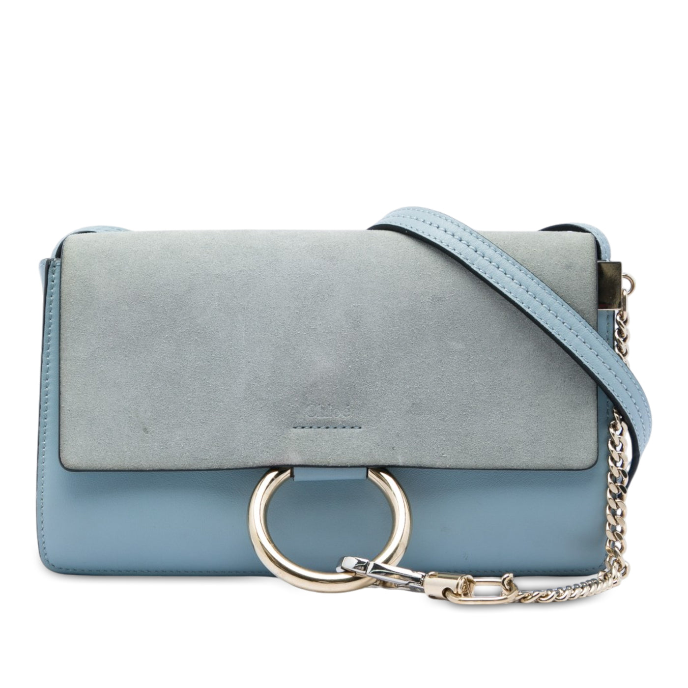 Small Suede and Calfskin Faye Crossbody - Image 1