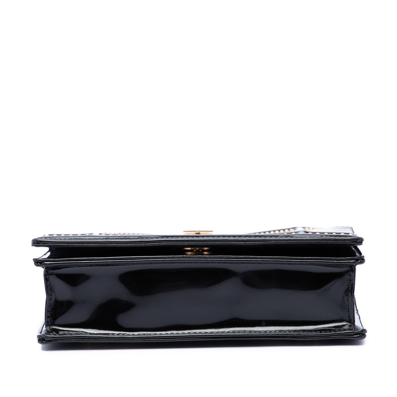 Studded Patent Diorama Top Handle Wallet on Chain - Image 3