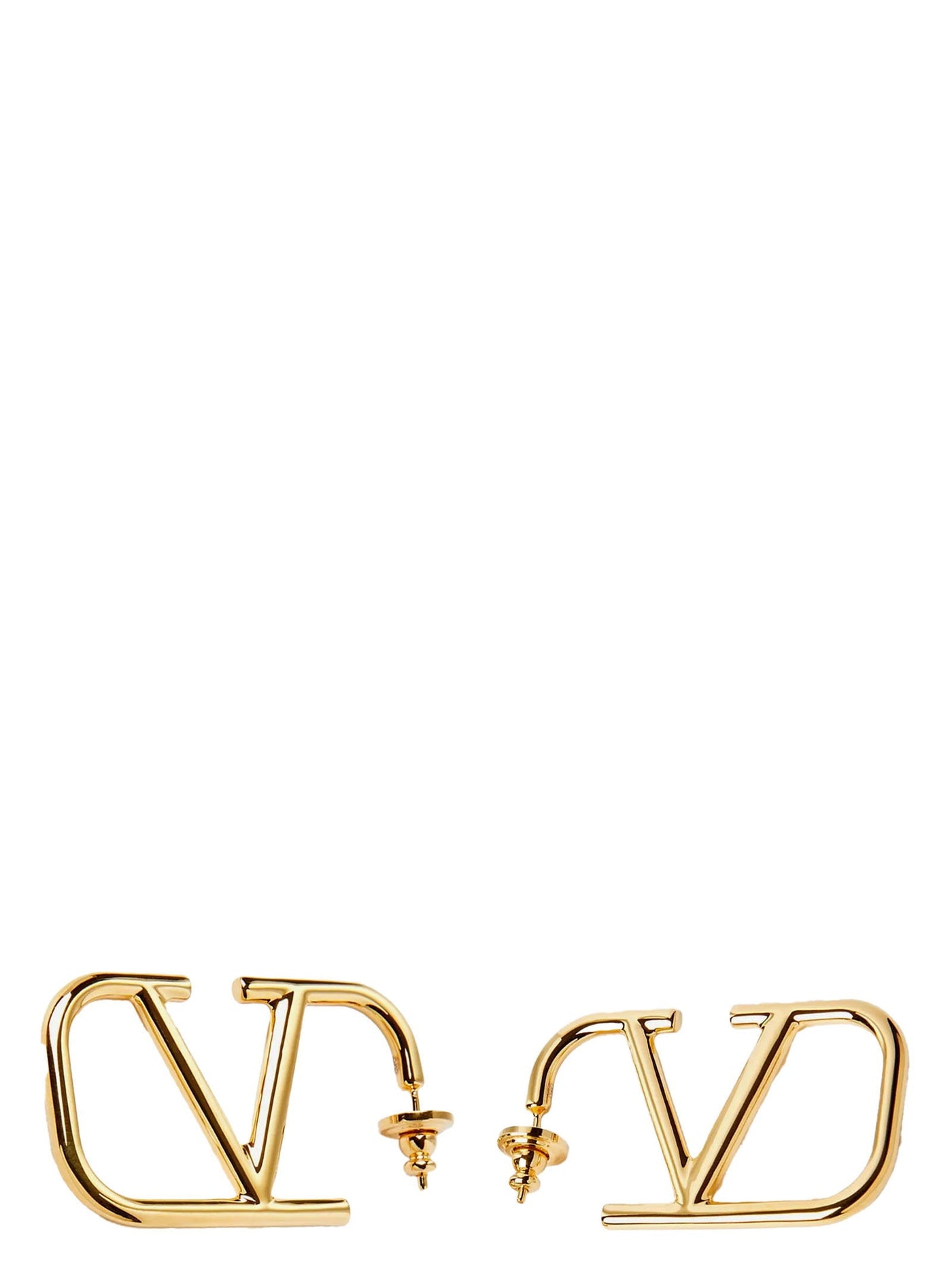 Valentino Garavani Open-Hoop Vlogo Earrings — Gold