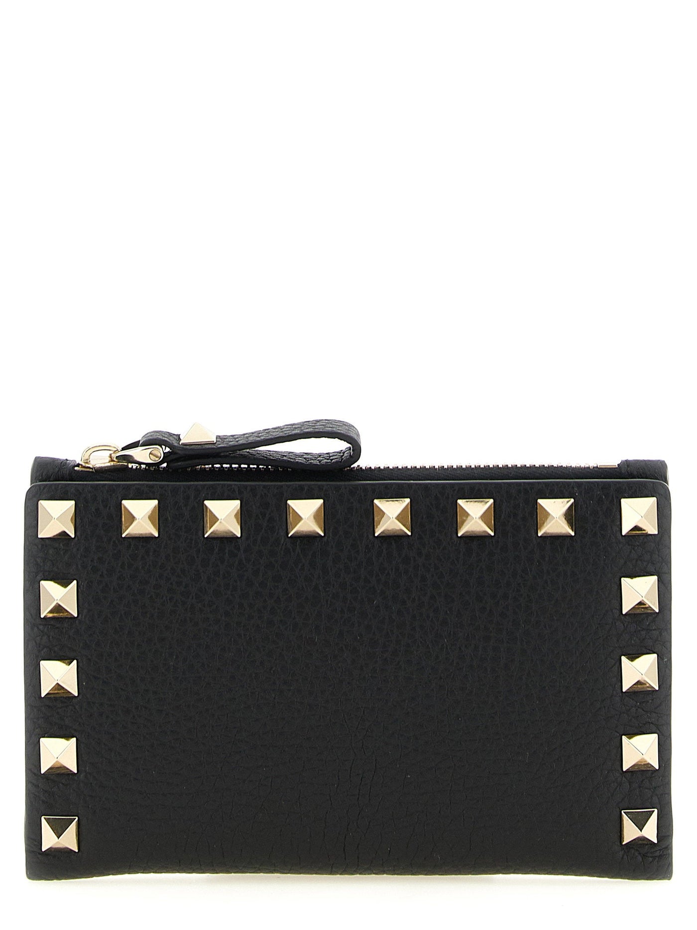 Valentino Garavani Rockstud Card Case — Black Calf Leather Cases