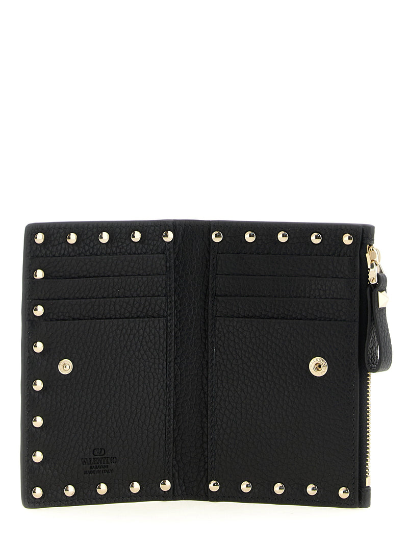 Valentino Garavani Rockstud Card Case — Black Calf Leather Cases