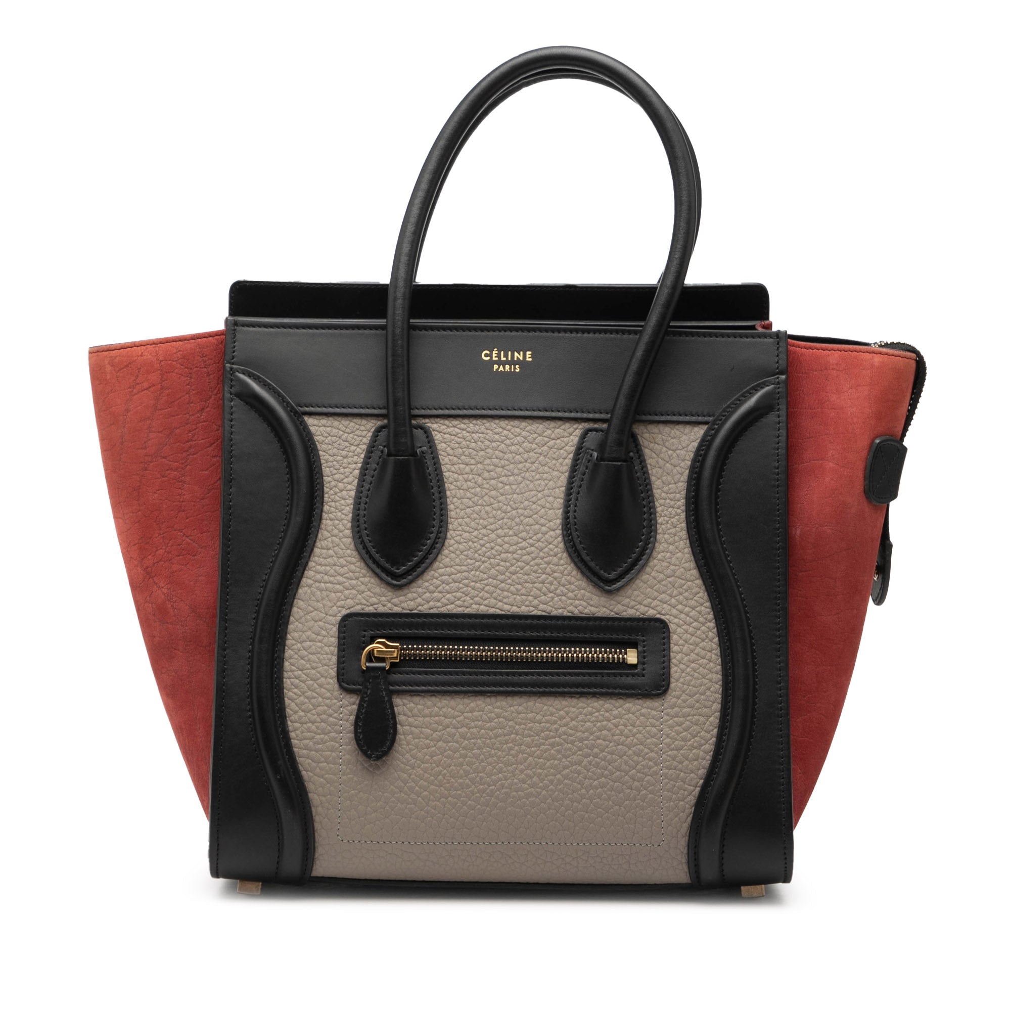 Micro Tricolor Leather Luggage Tote - Image 1
