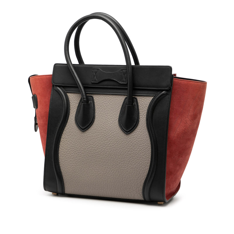 Micro Tricolor Leather Luggage Tote - Image 2