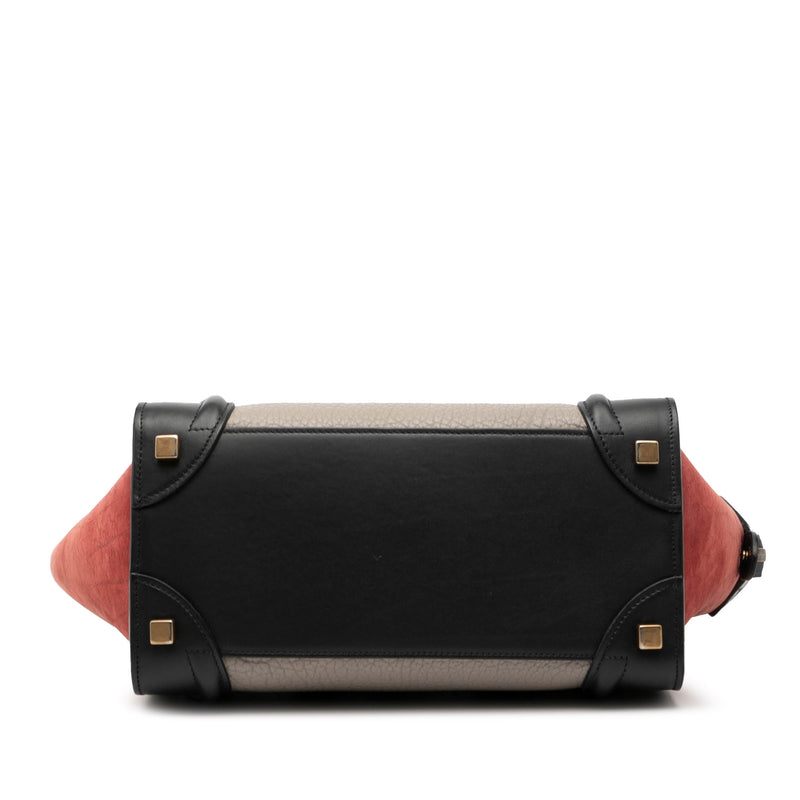 Micro Tricolor Leather Luggage Tote - Image 3