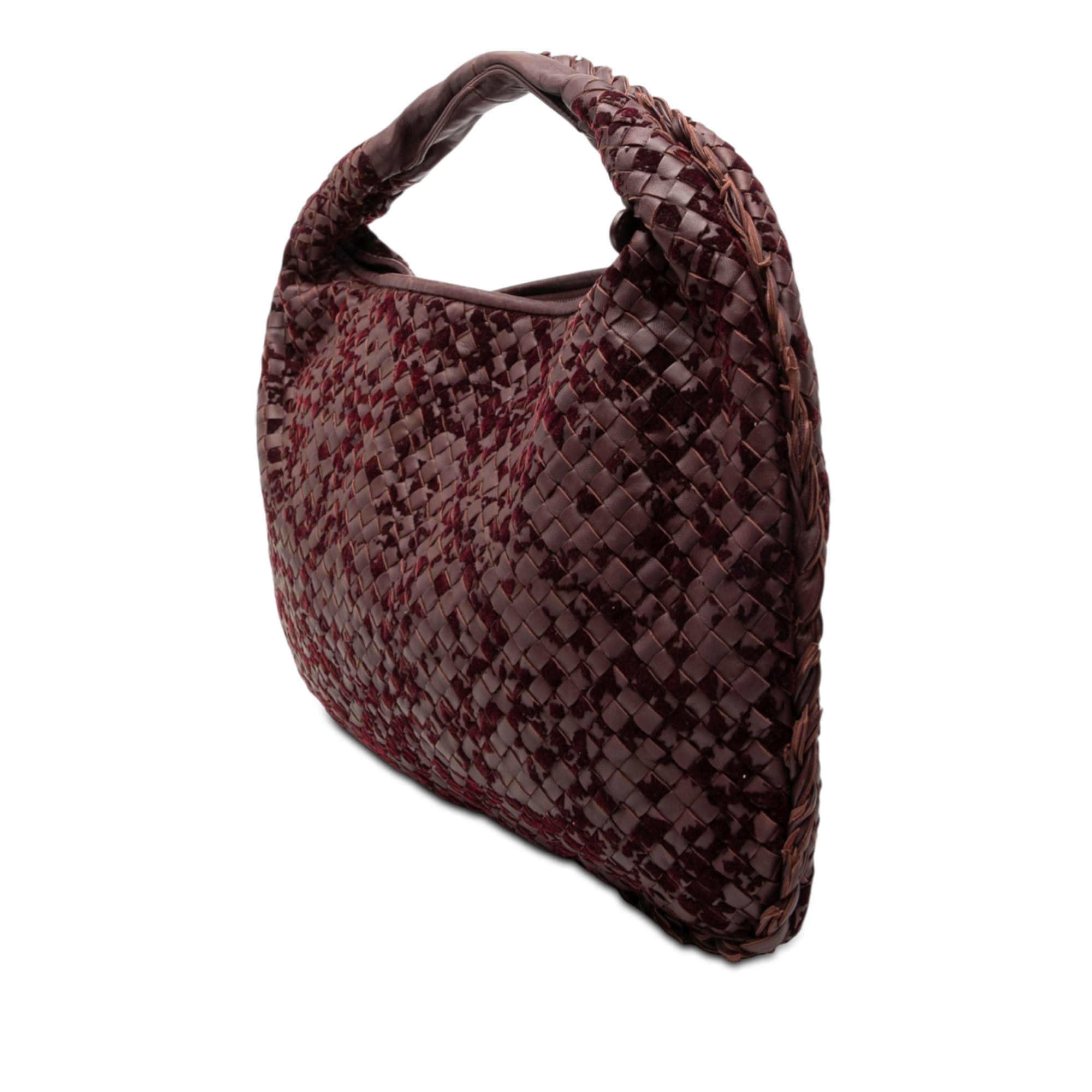 Medium Velvet Speckled Nappa Intrecciato Veneta Hobo - Image 2