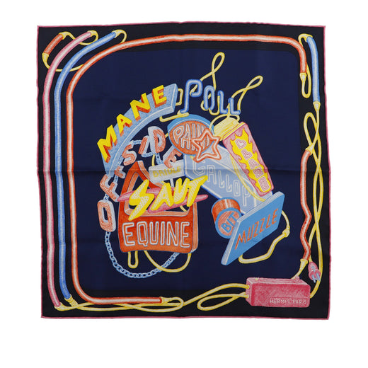Gavroche Chevaloscope Neon Pointille Silk Scarf 45 - Image 1