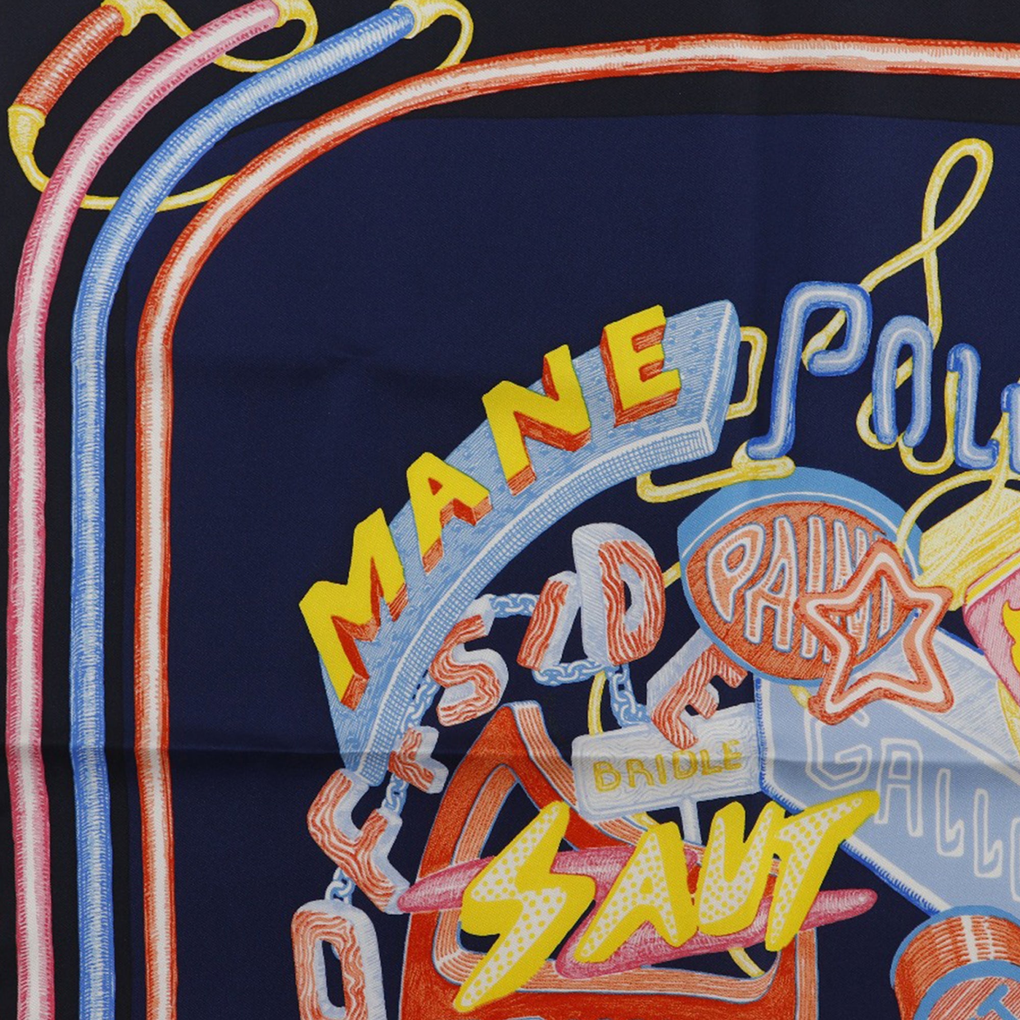 Gavroche Chevaloscope Neon Pointille Silk Scarf 45 - Image 3