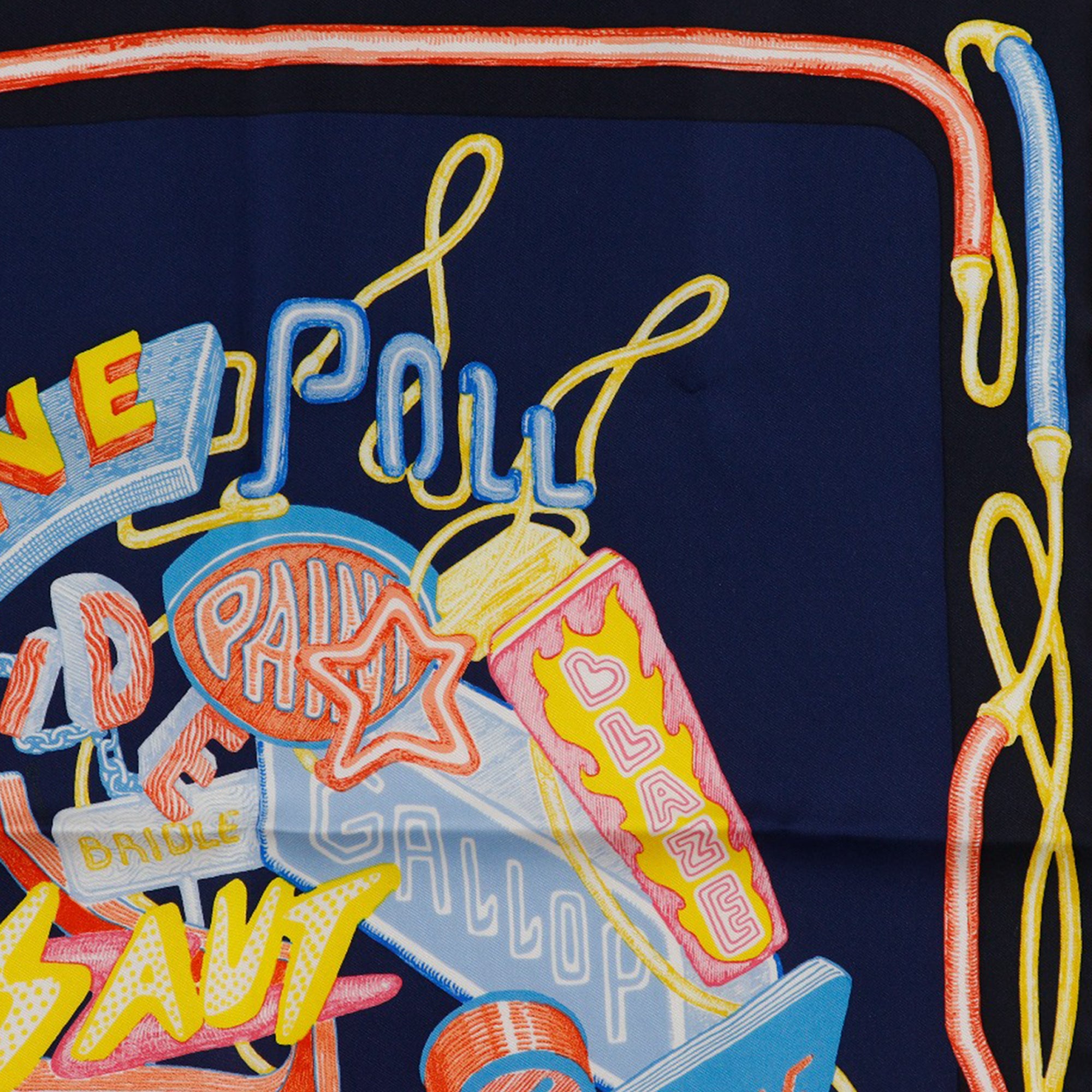 Gavroche Chevaloscope Neon Pointille Silk Scarf 45 - Image 4