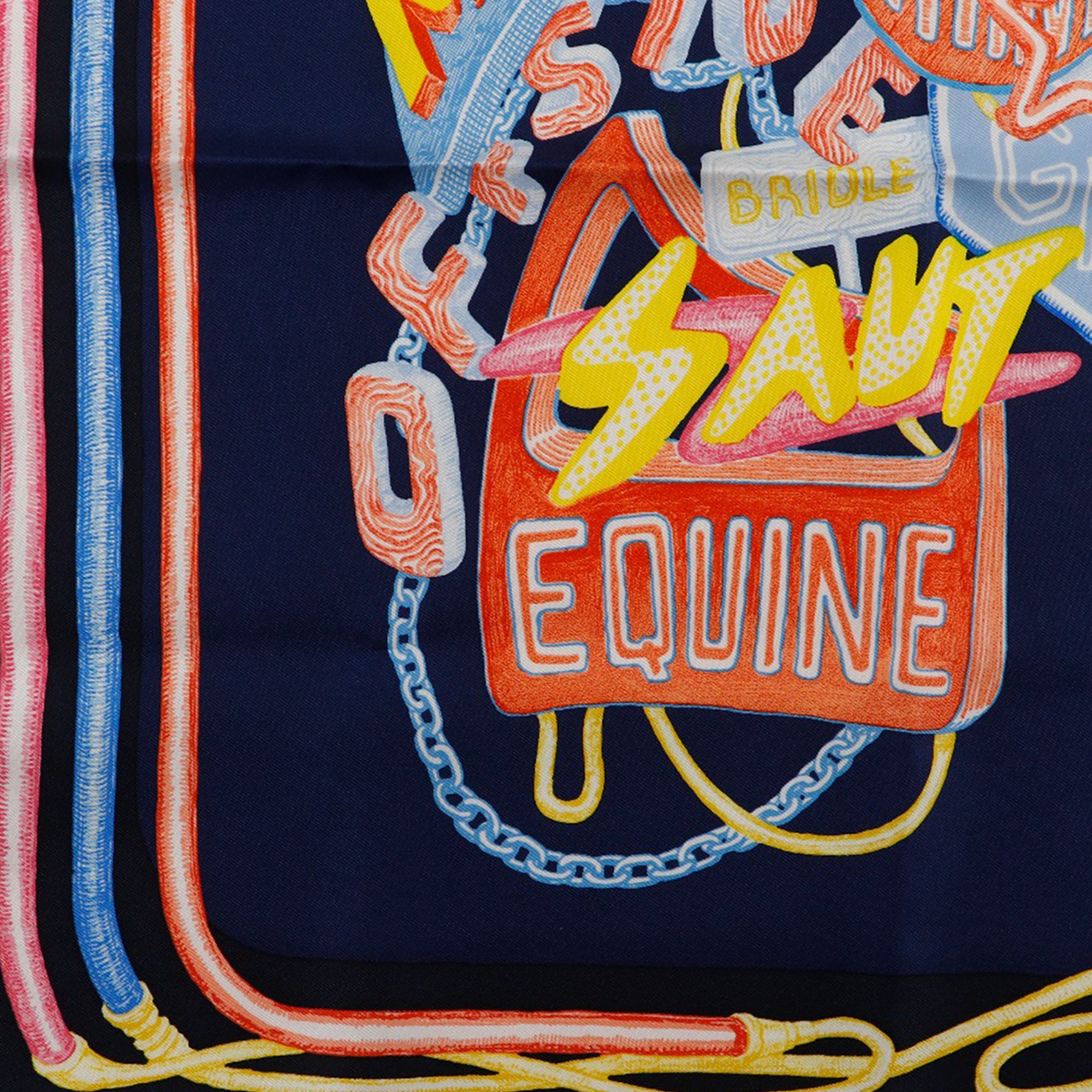Gavroche Chevaloscope Neon Pointille Silk Scarf 45 - Image 5