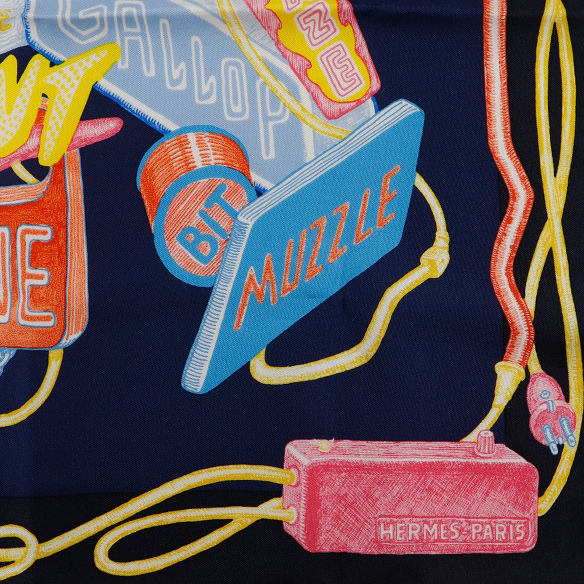 Gavroche Chevaloscope Neon Pointille Silk Scarf 45 - Image 6