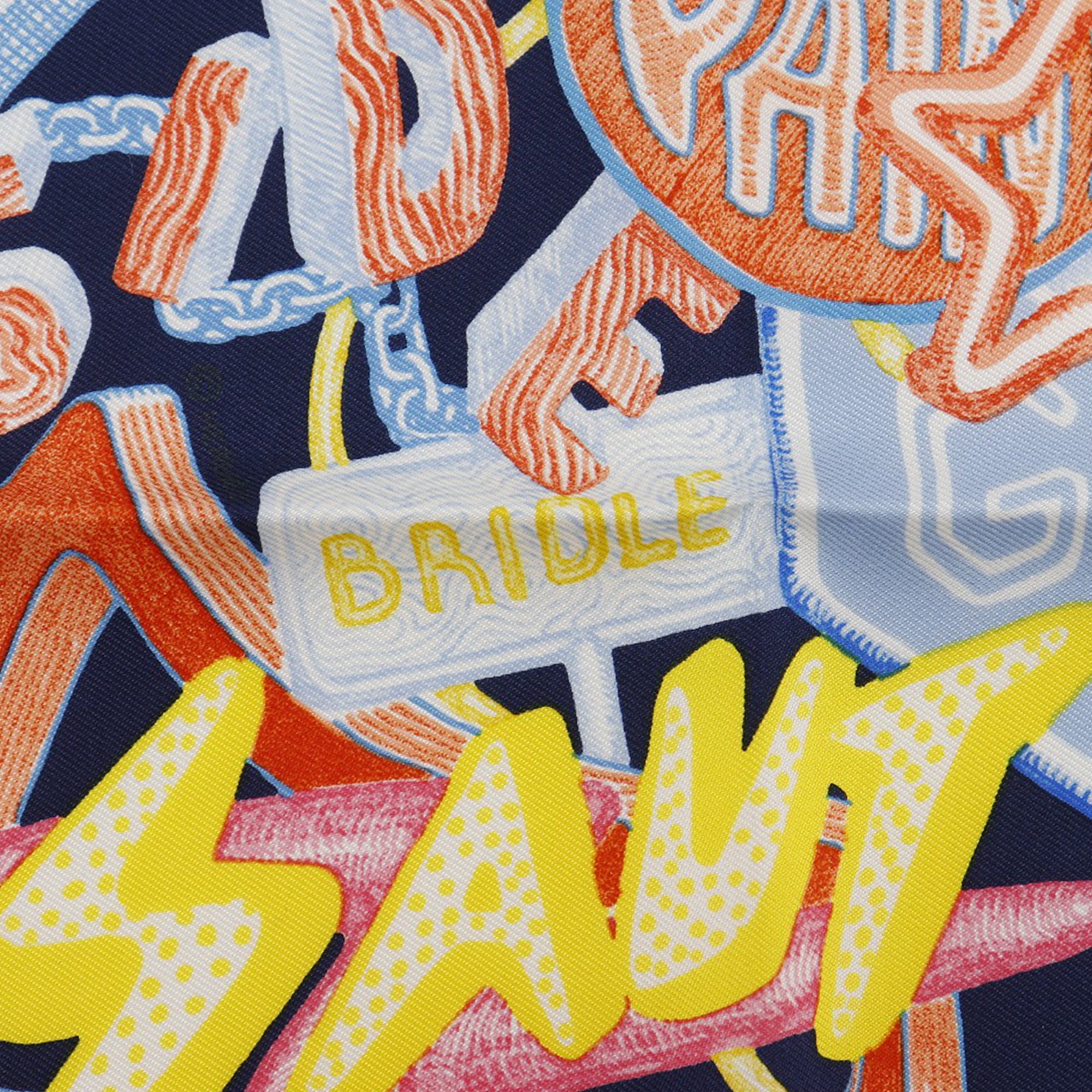 Gavroche Chevaloscope Neon Pointille Silk Scarf 45 - Image 7
