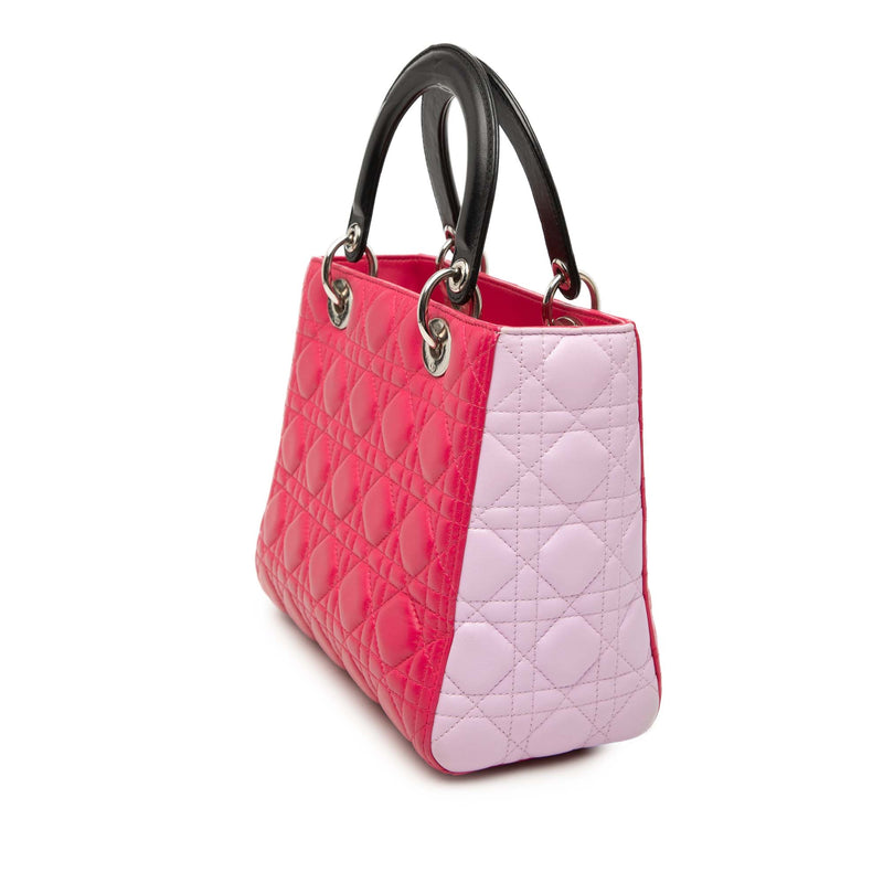 Medium Tricolor Lambskin Cannage Lady Dior - Image 2