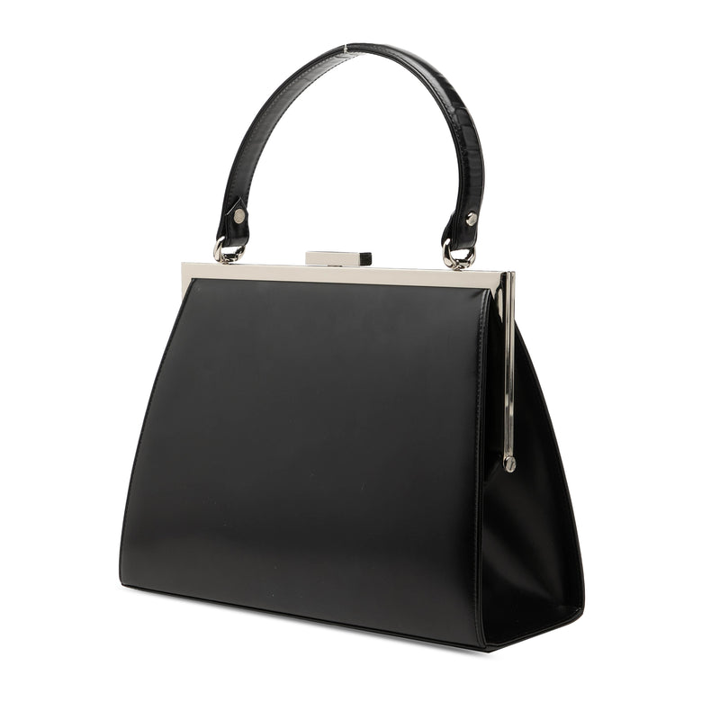 Leather Top Handle Frame Bag - Image 2