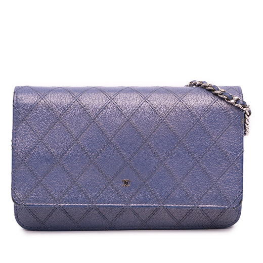 CC Calfskin Double Stitched Wallet on Chain - Image 1