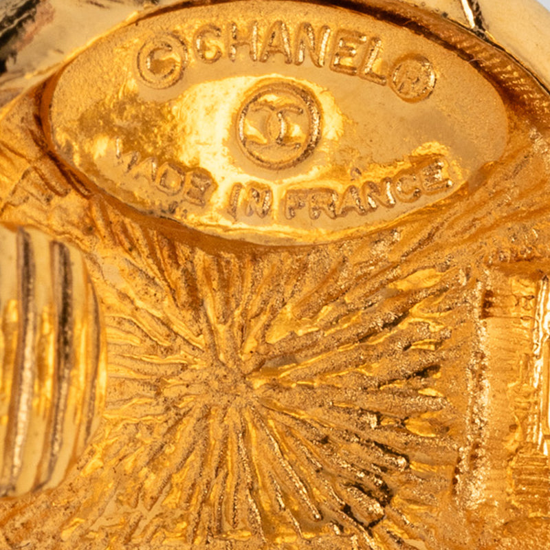 CC Gold Plated Round Clip On Earrings - Image 3